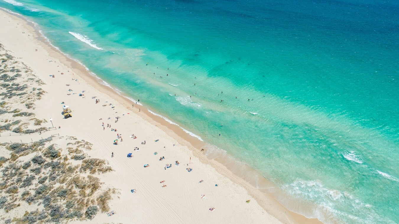 Vibrant aerial view of the Gold Coast skyline and beaches.